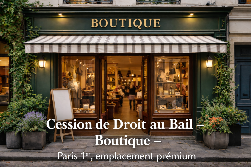 Cession de Droit au Bail – Boutique – Paris 1er